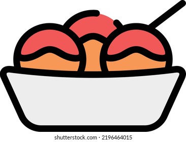 takoyaki vector on white background. isolated Vector icon