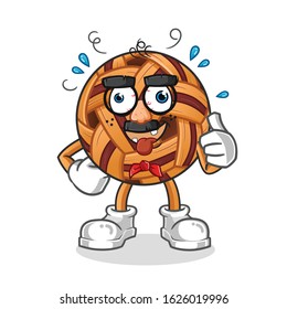 takraw ball comedian funny face cartoon with big nose mask. cartoon mascot vector