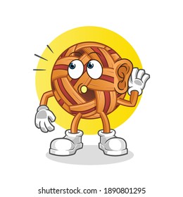 takraw ball eavesdropping vector. cartoon character