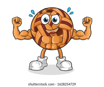 takraw ball strong muscle bodybuilder cartoon. cartoon mascot vector