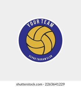 Takraw player logo design vector