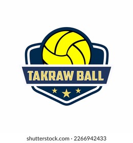 Takraw player logo design vector