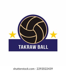 Takraw player logo design vector