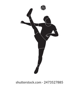 Takraw player logo design vector silhouette