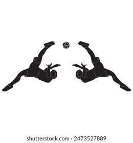 Takraw player logo design vector silhouette