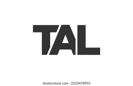 Modelo de design de logotipo TAL com texto em negrito forte e moderno. Logotipo vetorial inicial com tipografia simples e mínima. Identidade de empresa moderna ideal para a presença de marca de empresas.