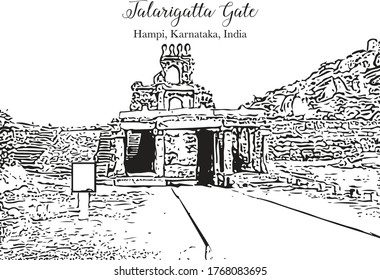 Talarigatta Gate at Hampi, Karnataka, India