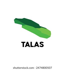Talas vector world map City illustration. Kyrgyzstan Country Isolated on white background, for business