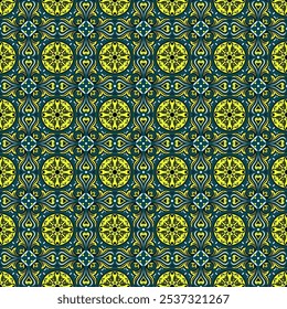 Talavera Ceramic Pattern Vector. Azulejos Portugal Pattern. Batik Motif Design
