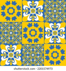 TalaVera de Puebla ceramic portuguese tile for decorating walls and floors, ceramic tile design illustration