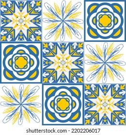 TalaVera de Puebla ceramic portuguese tile, seamless pattern for decorating walls and floors