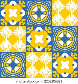 TalaVera de Puebla ceramic portuguese tile, seamless pattern for decorating walls and floors