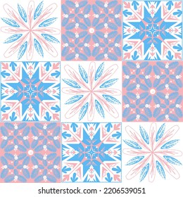 TalaVera de Puebla pastel colored ceramic tile, traditional spanish portuguese pattern for wall and ceramic tile design