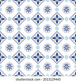 Talavera pattern. Abstract geometric ethnic pattern. Design for fabric, textile, tile, mosaic wallpaper and background. Vector illustration.