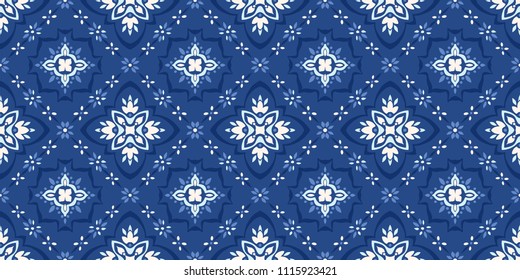 Talavera pattern.  Azulejos portugal. Turkish ornament. Moroccan tile mosaic. Spanish porcelain. Ceramic tableware, folk print. Spanish pottery. Ethnic background. Mediterranean seamless  wallpaper.