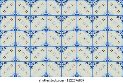Talavera pattern.  Azulejos portugal. Turkish ornament. Moroccan tile mosaic. Spanish porcelain. Ceramic tableware, folk print. Spanish pottery. Ethnic background. Mediterranean seamless  wallpaper.