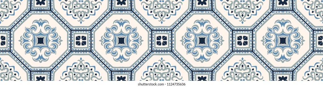 Talavera pattern.  Azulejos portugal. Turkish ornament. Moroccan tile mosaic. Spanish porcelain. Ceramic tableware, folk print. Spanish pottery. Ethnic background. Mediterranean seamless  wallpaper.