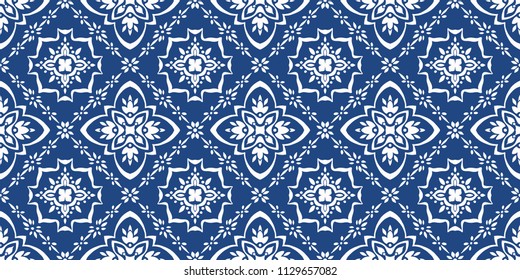 Talavera pattern.  Azulejos portugal. Turkish ornament. Moroccan tile mosaic. Spanish porcelain. Ceramic tableware, folk print. Spanish pottery. Ethnic background. Mediterranean seamless  wallpaper.