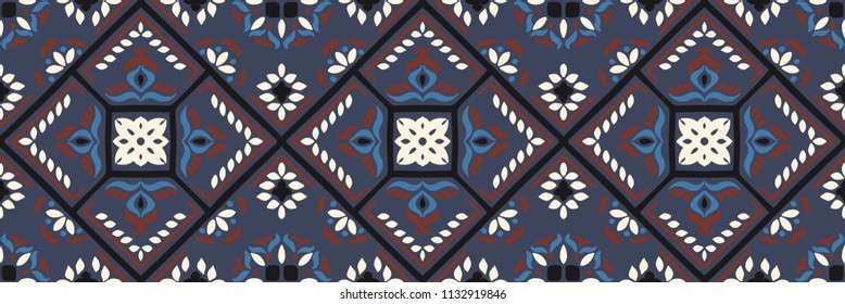 Talavera pattern.  Azulejos portugal. Turkish ornament. Moroccan tile mosaic. Spanish porcelain. Ceramic tableware, folk print. Spanish pottery. Ethnic background. Mediterranean seamless  wallpaper.