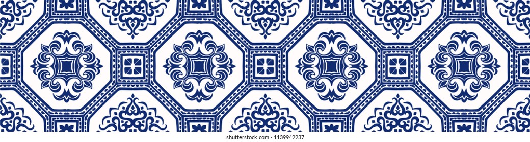 Talavera pattern.  Azulejos portugal. Turkish ornament. Moroccan tile mosaic. Spanish porcelain. Ceramic tableware, folk print. Spanish pottery. Ethnic background. Mediterranean seamless  wallpaper.