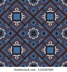 Talavera pattern.  Azulejos portugal. Turkish ornament. Moroccan tile mosaic. Spanish porcelain. Ceramic tableware, folk print. Spanish pottery. Ethnic background. Mediterranean seamless  wallpaper.