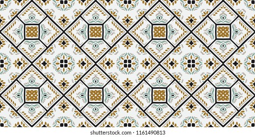 Talavera pattern.  Azulejos portugal. Turkish ornament. Moroccan tile mosaic. Spanish porcelain. Ceramic tableware, folk print. Spanish pottery. Ethnic background. Mediterranean seamless  wallpaper.