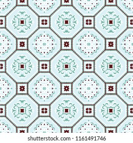 Talavera pattern.  Azulejos portugal. Turkish ornament. Moroccan tile mosaic. Spanish porcelain. Ceramic tableware, folk print. Spanish pottery. Ethnic background. Mediterranean seamless  wallpaper.