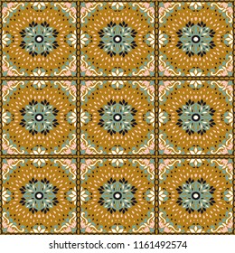 Talavera pattern.  Azulejos portugal. Turkish ornament. Moroccan tile mosaic. Spanish porcelain. Ceramic tableware, folk print. Spanish pottery. Ethnic background. Mediterranean seamless  wallpaper.