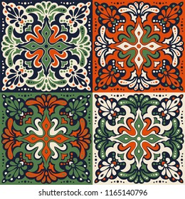 Talavera pattern.  Azulejos portugal. Turkish ornament. Moroccan tile mosaic. Spanish porcelain. Ceramic tableware, folk print. Spanish pottery. Ethnic background. Mediterranean seamless  wallpaper.