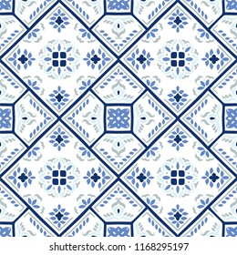 Talavera pattern.  Azulejos portugal. Turkish ornament. Moroccan tile mosaic. Spanish porcelain. Ceramic tableware, folk print. Spanish pottery. Ethnic background. Mediterranean seamless  wallpaper.