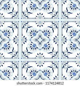Talavera pattern.  Azulejos portugal. Turkish ornament. Moroccan tile mosaic. Spanish porcelain. Ceramic tableware, folk print. Spanish pottery. Ethnic background. Mediterranean seamless  wallpaper.