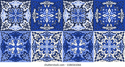 Talavera pattern.  Azulejos portugal. Turkish ornament. Moroccan tile mosaic. Spanish porcelain. Ceramic tableware, folk print. Spanish pottery. Ethnic background. Mediterranean seamless  wallpaper.