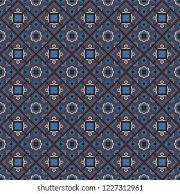 Talavera pattern. Azulejos portugal. Turkish ornament. Moroccan tile mosaic. Spanish porcelain. Ceramic tableware, folk print. Spanish pottery. Ethnic background. Mediterranean seamless wallpaper.