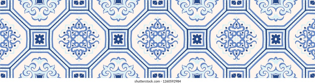 Talavera pattern.  Azulejos portugal. Turkish ornament. Moroccan tile mosaic. Spanish porcelain. Ceramic tableware, folk print. Spanish pottery. Ethnic background. Mediterranean seamless  wallpaper.