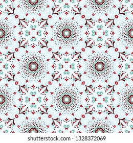 Talavera pattern. Azulejos portugal. Turkish ornament. Moroccan tile mosaic. Spanish porcelain. Ceramic tableware, folk print. Asian pottery. Ethnic background. Mediterranean  wallpaper. Art Deco.