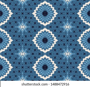 Talavera pattern. Azulejos portugal. Turkish ornament. Moroccan tile mosaic. Spanish porcelain. Ceramic tableware, folk print. Asian pottery. Ethnic background. Mediterranean wallpaper. Art Deco.