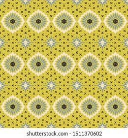 Talavera pattern. Azulejos portugal. Turkish ornament. Moroccan tile mosaic. Spanish porcelain. Ceramic tableware, folk print. Asian pottery. Ethnic background. Mediterranean wallpaper. Art Deco.