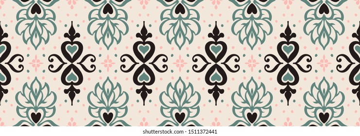 Talavera pattern. Azulejos portugal. Turkish ornament. Moroccan tile mosaic. Spanish porcelain. Ceramic tableware, folk print. Asian pottery. Ethnic background. Mediterranean wallpaper. Art Deco.