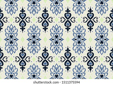 Talavera pattern. Azulejos portugal. Turkish ornament. Moroccan tile mosaic. Spanish porcelain. Ceramic tableware, folk print. Asian pottery. Ethnic background. Mediterranean wallpaper. Art Deco.