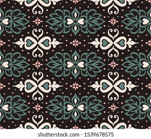 Talavera pattern. Azulejos portugal. Turkish ornament. Moroccan tile mosaic. Spanish porcelain. Ceramic tableware, folk print. Asian pottery. Ethnic background. Mediterranean wallpaper. Art Deco.
