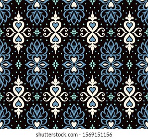 Talavera pattern. Azulejos portugal. Turkish ornament. Moroccan tile mosaic. Spanish porcelain. Ceramic tableware, folk print. Asian pottery. Ethnic background. Mediterranean wallpaper. Art Deco.