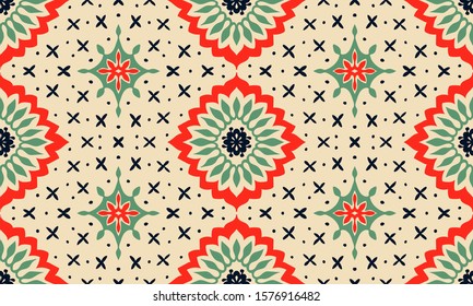 Talavera pattern. Azulejos portugal. Turkish ornament. Moroccan tile mosaic. Spanish porcelain. Ceramic tableware, folk print. Asian pottery. Ethnic background. Mediterranean wallpaper. Art Deco.