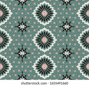 Talavera pattern. Azulejos portugal. Turkish ornament. Moroccan tile mosaic. Spanish porcelain. Ceramic tableware, folk print. Asian pottery. Ethnic background. Mediterranean wallpaper. Art Deco.
