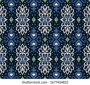 Talavera pattern. Azulejos portugal. Turkish ornament. Moroccan tile mosaic. Spanish porcelain. Ceramic tableware, folk print. Asian pottery. Ethnic background. Mediterranean wallpaper. Art Deco.
