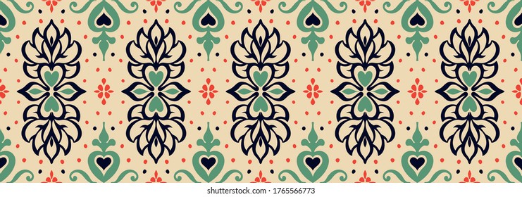 Talavera pattern. Azulejos portugal. Turkish ornament. Moroccan tile mosaic. Spanish porcelain. Ceramic tableware, folk print. Asian pottery. Ethnic background. Mediterranean wallpaper. Art Deco.