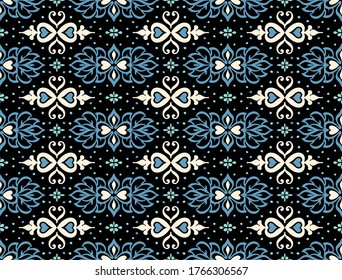 Talavera pattern. Azulejos portugal. Turkish ornament. Moroccan tile mosaic. Spanish porcelain. Ceramic tableware, folk print. Asian pottery. Ethnic background. Mediterranean wallpaper. Art Deco.