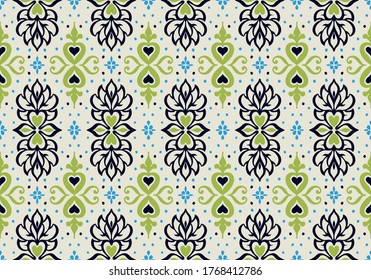 Talavera pattern. Azulejos portugal. Turkish ornament. Moroccan tile mosaic. Spanish porcelain. Ceramic tableware, folk print. Asian pottery. Ethnic background. Mediterranean wallpaper. Art Deco.