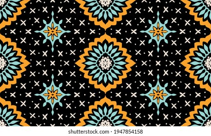 Talavera pattern. Azulejos portugal. Turkish ornament. Moroccan tile mosaic. Spanish porcelain. Ceramic tableware, folk print. Asian pottery. Ethnic background. Mediterranean wallpaper. Art Deco.