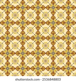 Talavera pattern. Azulejos portugal. Turkish ornament. Moroccan tile mosaic. Batik Vector Design