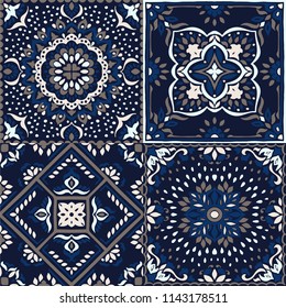 Talavera pattern.  Indian patchwork. Azulejos portugal. Turkish ornament. Moroccan tile mosaic. Ceramic tableware, folk print. Spanish pottery. Ethnic background. Mediterranean seamless  wallpaper.